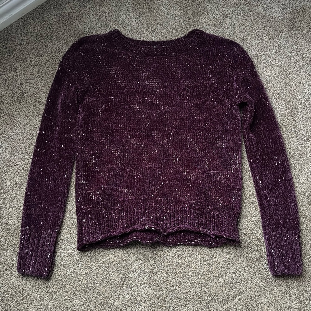 Mudd Maroon Velvet Sweater S